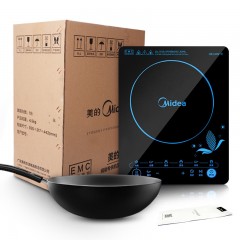 美的（Midea）电磁炉SN2105T 触控式 汉森微晶面板 多功能8档火力 大功率家用智能电池炉 蓝